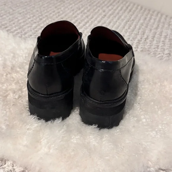 Reformation Agathea Black Chunky Platform Lugsole Penny Loafers in Size 7.5 - Picture 9 of 10